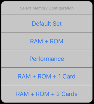 Select Memory Configuration Dlg