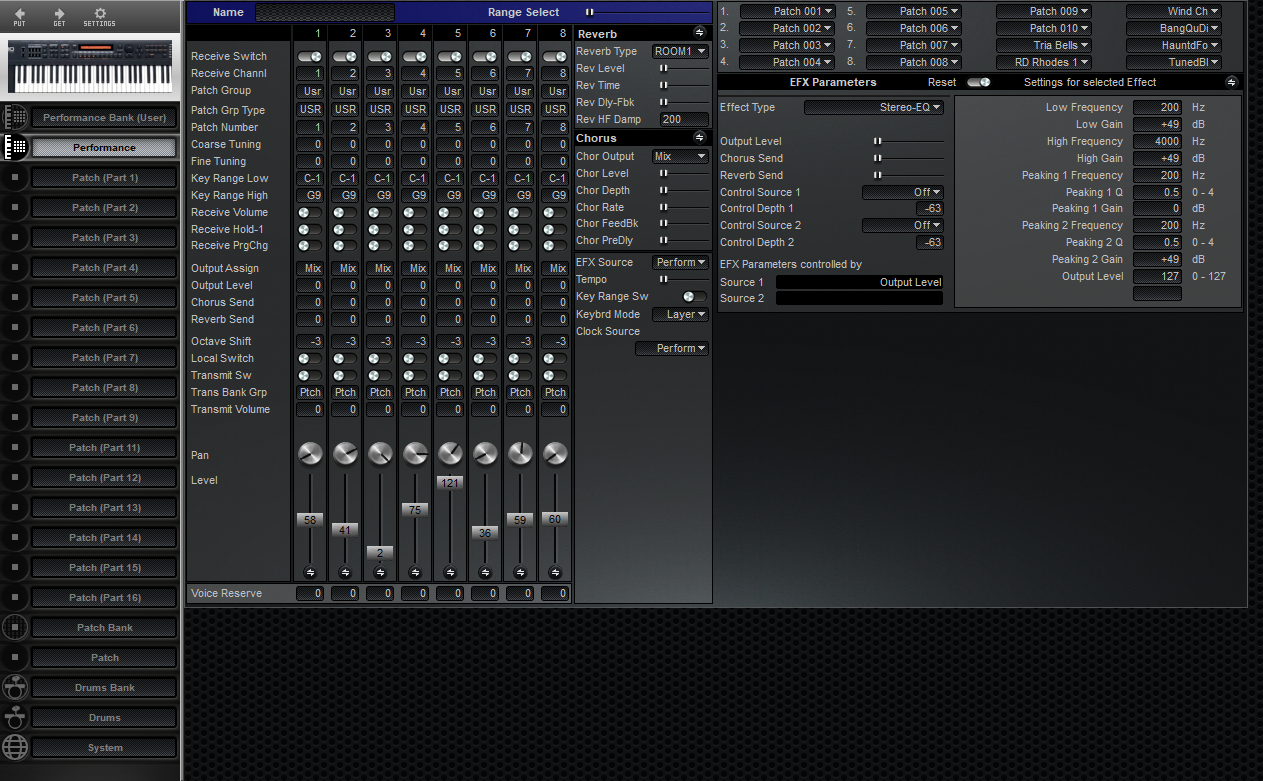 Midi Quest Roland XP30 Editor and Librarian for Windows and Macintosh