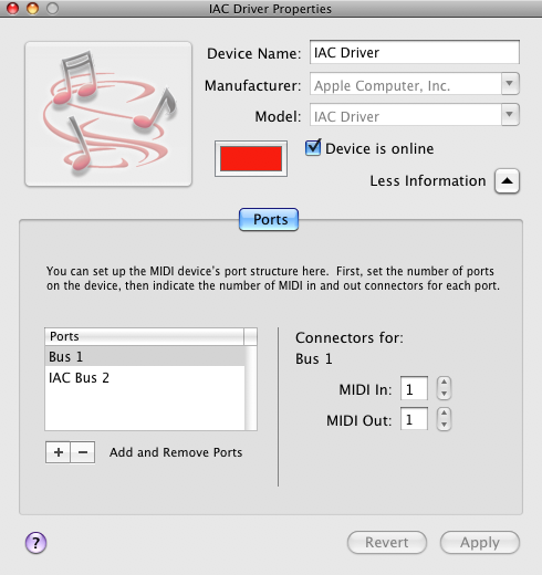 AudioMidiSetup IAC Driver Dlg