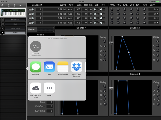 Instrument Editor Export syx