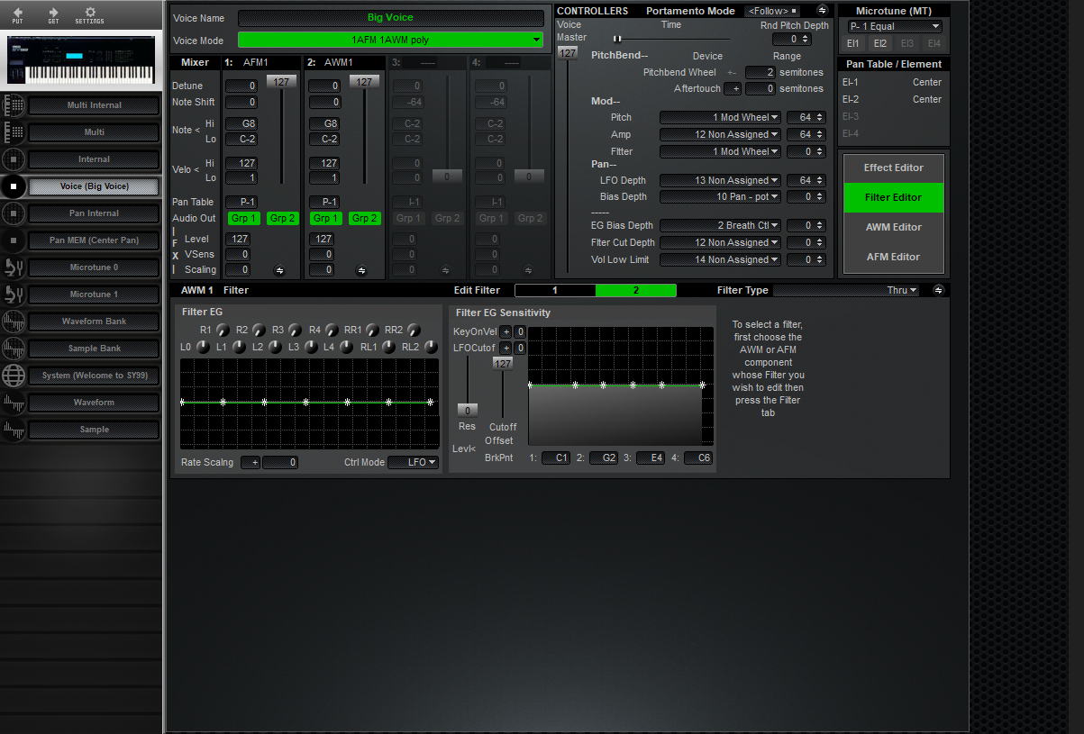 Yamaha SY99 Editor and Librarian featuring AU, VST3, VST2, AAX